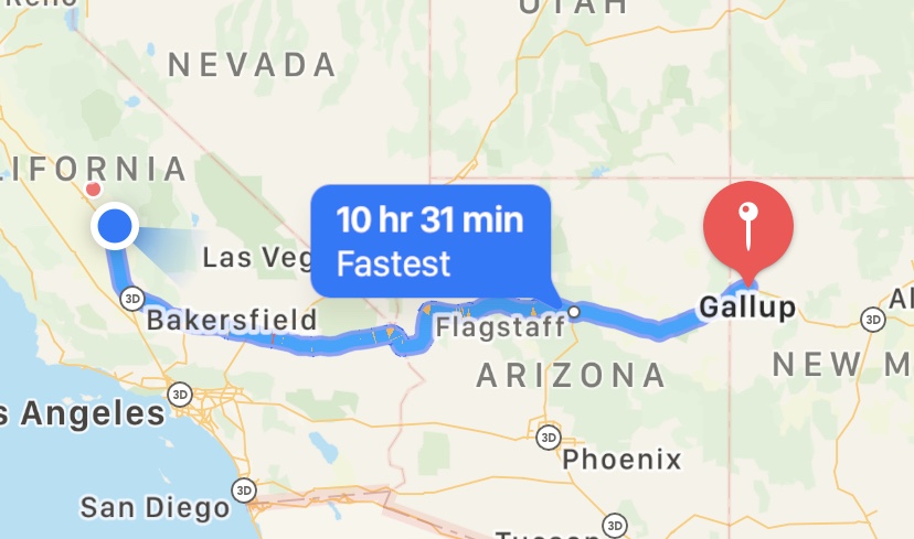 Day one - Visalia to Gallup